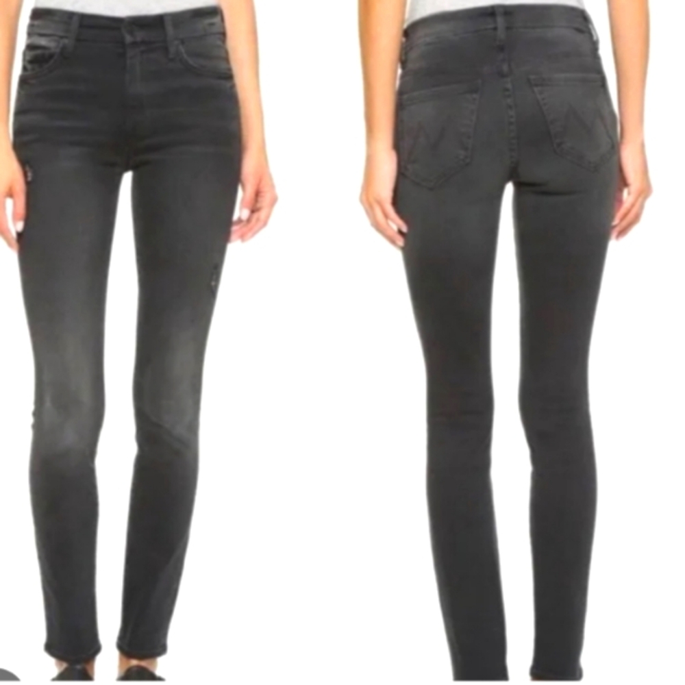 Mother High Waisted Looker in Wait Until Dark Washed Black sz 30